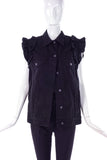 Simone Rocha X J Brand Denim Vest with Shoulder Ruffles - BOUTIQUE PURCHASE PRICE