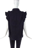 Simone Rocha X J Brand Denim Vest with Shoulder Ruffles - BOUTIQUE PURCHASE PRICE