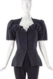 Vicky Tiel Couture Ruffled Heart Neckline Skirt Suit - BOUTIQUE PURCHASE PRICE