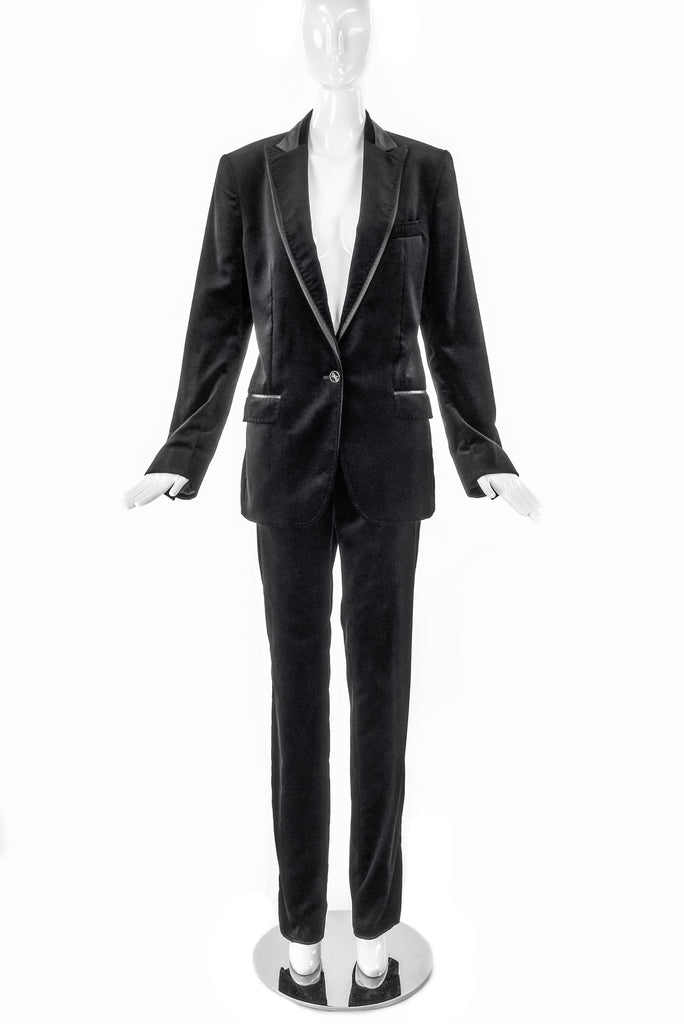 D&G by Dolce & Gabbana Velvet Satin Stitch Tuxedo Suit FW2007