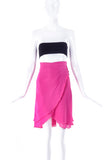Emanuel Ungaro Silk Crepe Chiffon Bubblegum Pink Wrap Skirt - BOUTIQUE PURCHASE PRICE