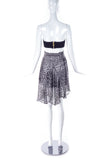 Preen by Thornton Bregazzi Grey Chiffon and Lurex Mulit Print Floral and Star PrintAsymmetrical Skirt - BOUTIQUE PURCHASE PRICE