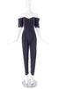 Vintage off the Shoulder Silk Jumpsuit with Boning