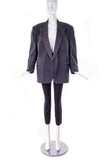 Christian Dior Monsieur Gray Pinstripe Satin Lapel Blazer