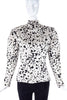 Pauline Trigère Black and White Satin Fitted Blouse - BOUTIQUE PURCHASE PRICE