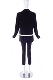 Helmut Lang Black Suit Blazer Jacket with Ivory Stripe SS1997
