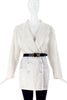 Miu Miu White Big Lapel Cotton Nylon Suit Blazer - BOUTIQUE PURCHASE PRICE