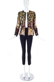 Vintage Sequin Ombre Patchwork Tiger Cheetah Leopard Rock Star Jacket