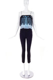 Yves Saint Laurent Blue Chiffon and Black Lace Baby Doll Camisole FW2003 - BOUTIQUE PURCHASE PRICE