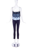 Yves Saint Laurent Blue Chiffon and Black Lace Baby Doll Camisole FW2003 - BOUTIQUE PURCHASE PRICE