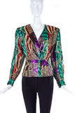 Anne Klein Lurex Print Disco Blouse