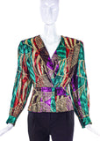 Anne Klein Lurex Print Disco Blouse