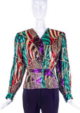 Anne Klein Lurex Print Disco Blouse