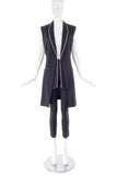 Balenciaga by Nicolas Ghesquière Black Vest with White Piping Spring 2007