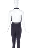 Vintage Black Chiffon Halter Top with Chiffon Waist Bow.
