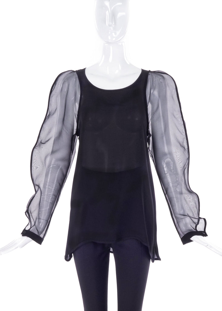 Ohne Titel Chiffon Top with Oversized Organza Sleeves
