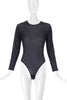 Krizia Black Nylon Long Sleeve Bodysuit