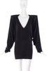 Maison Martin Margiela Pointed Shoulder Black V Neck Sweater Dress