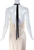 Margiela Ivory Satin Low Back Dress Gown with Halter Ribbon Tie