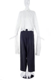 MM6 Margiela White Cotton Button Up Shirt with Elongated Sleeve