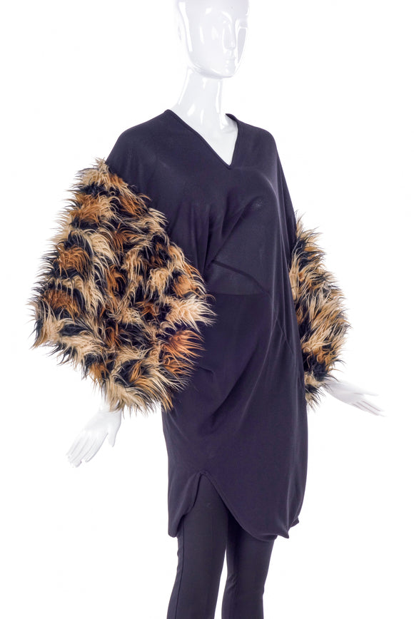 Junya Watanabe Faux Fur Leopard Flintstone Top/Dress