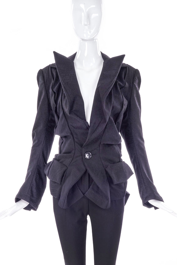 Junya Watanabe 3D Deconstructed Inflated Suit Jacket Blazer with Baroque Texture Spring 2007