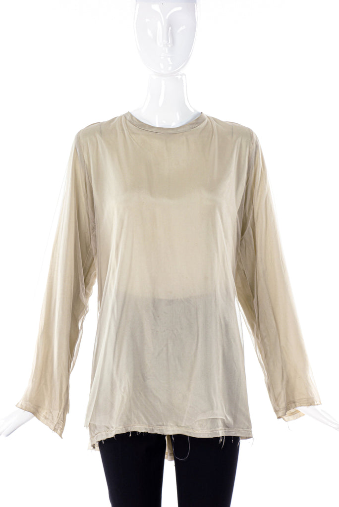 Comme des Garçons Tulle and Silk Longe Sleeves Blouse