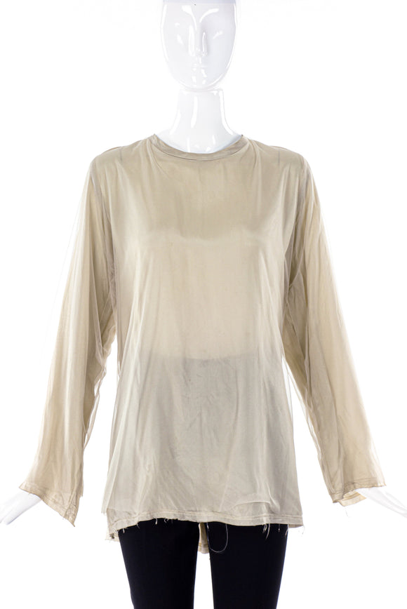 Comme des Garçons Tulle and Silk Longe Sleeves Blouse