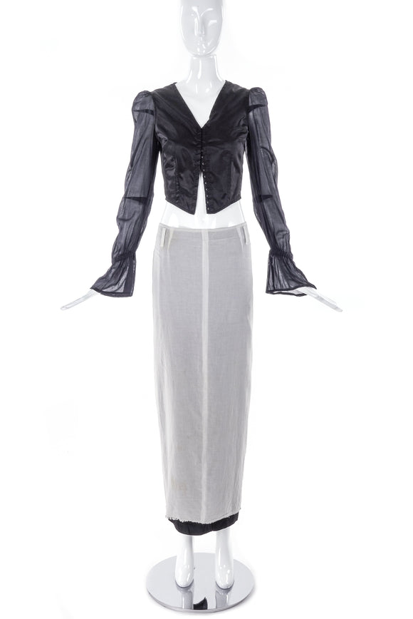 Maison Martin Margiela Satin and Chiffon Jacket and Skirt SS1993