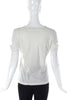 Helmut Lang White Cut-Out Detail Sleeve T-shirt