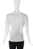 Helmut Lang White Cut-Out Detail Sleeve T-shirt