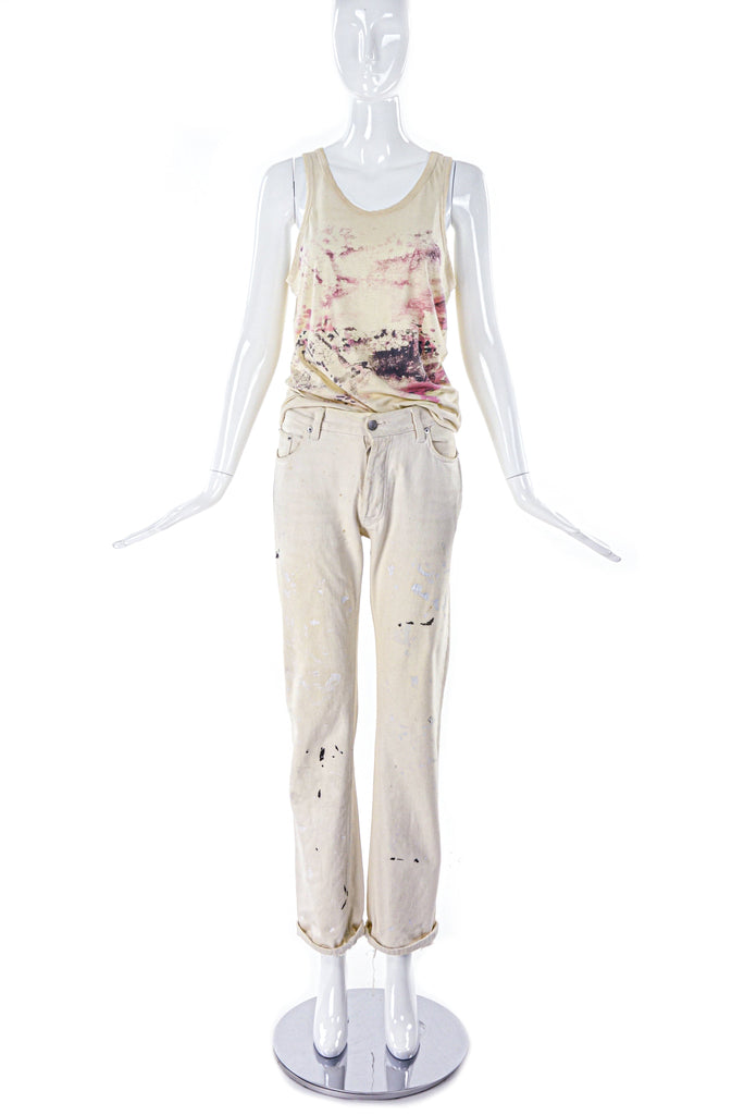 Helmut Lang "Paint Splatter" Tank Top and Trouser SS1998
