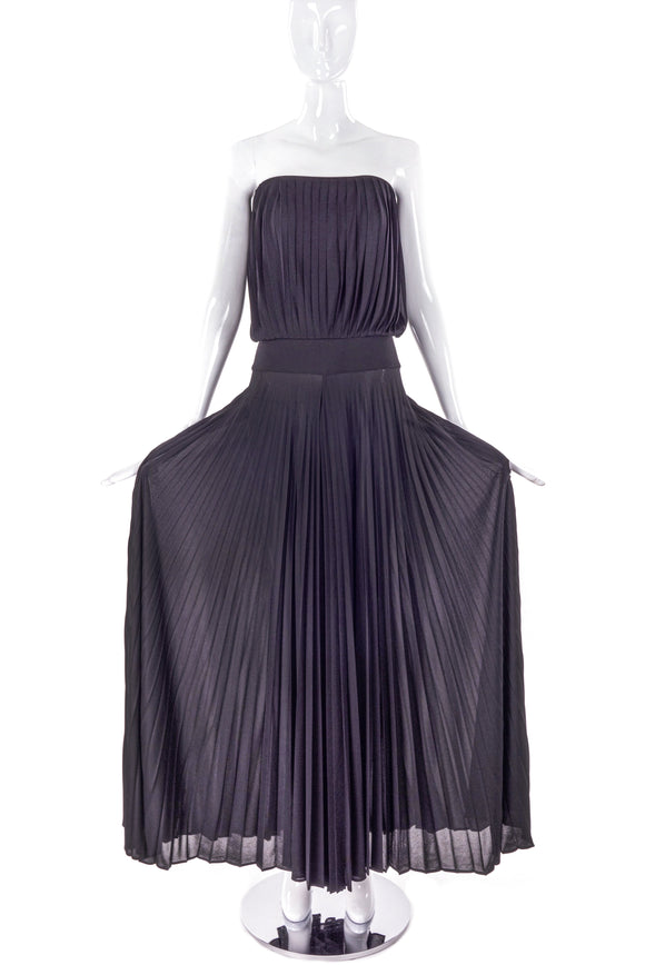 Margiela Black Plissé Chiffon Jumpsuit