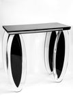 "Silence of Eclipse" Lucite Black and Clear Console Table by Mikhail Loznikov - signed & dated 1992