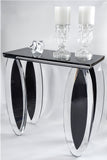 "Silence of Eclipse" Lucite Black and Clear Console Table by Mikhail Loznikov - signed & dated 1992