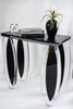 "Silence of Eclipse" Lucite Black and Clear Console Table by Mikhail Loznikov - signed & dated 1992
