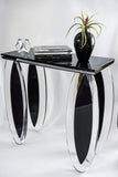 "Silence of Eclipse" Lucite Black and Clear Console Table by Mikhail Loznikov - signed & dated 1992
