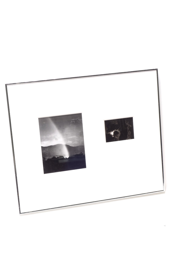 Black and White Georgia O'Keeffee Landscape Prints in Skinny Vintage Silver Metal Frame