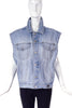 Versace Jeans Couture Oversized Denim Vest with Silver Medusa Buttons - BOUTIQUE PURCHASE PRICE