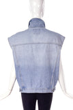 Versace Jeans Couture Oversized Denim Vest with Silver Medusa Buttons - BOUTIQUE PURCHASE PRICE