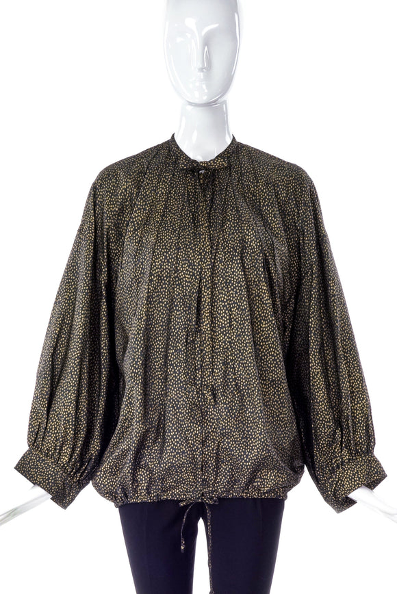 Saint Laurent Gold Speckled Rain Coat Blouson Jacket - Spring Summer 1981 Prêt-à-porter collection - BOUTIQUE PURCHASE PRICE