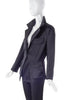 Donna Karan Black Structured Satin Safari Blazer