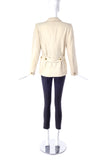 Saint Laurent Creme Pea Coat Blazer with Sphere Gold Buttons - BOUTIQUE PURCHASE PRICE
