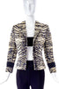Istante by Gianni Versace Zebra Print Gold Collarless Jacket - BOUTIQUE PURCHASE PRICE