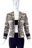 Istante by Gianni Versace Zebra Print Gold Collarless Jacket - BOUTIQUE PURCHASE PRICE