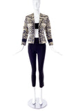 Istante by Gianni Versace Zebra Print Gold Collarless Jacket - BOUTIQUE PURCHASE PRICE