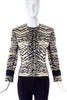 Istante by Gianni Versace Zebra Print Gold Collarless Jacket - BOUTIQUE PURCHASE PRICE