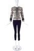 Istante by Gianni Versace Zebra Print Gold Collarless Jacket - BOUTIQUE PURCHASE PRICE