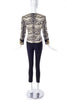 Istante by Gianni Versace Zebra Print Gold Collarless Jacket - BOUTIQUE PURCHASE PRICE