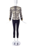 Istante by Gianni Versace Zebra Print Gold Collarless Jacket - BOUTIQUE PURCHASE PRICE